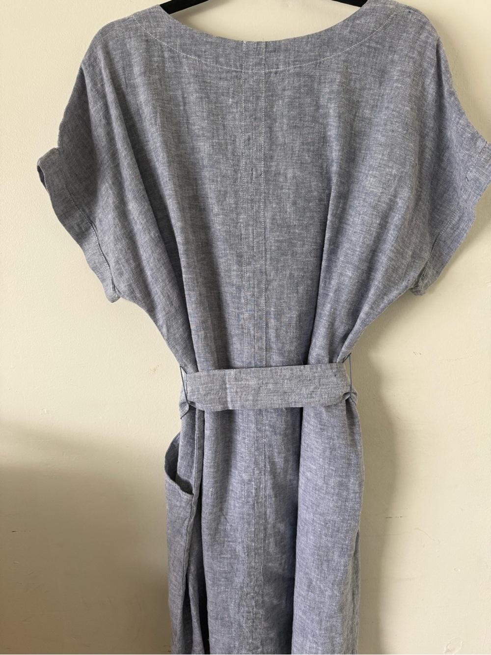 NWT-Habitat Bethany Dress in Indigo Linen, Sz L - Picture 8 of 9